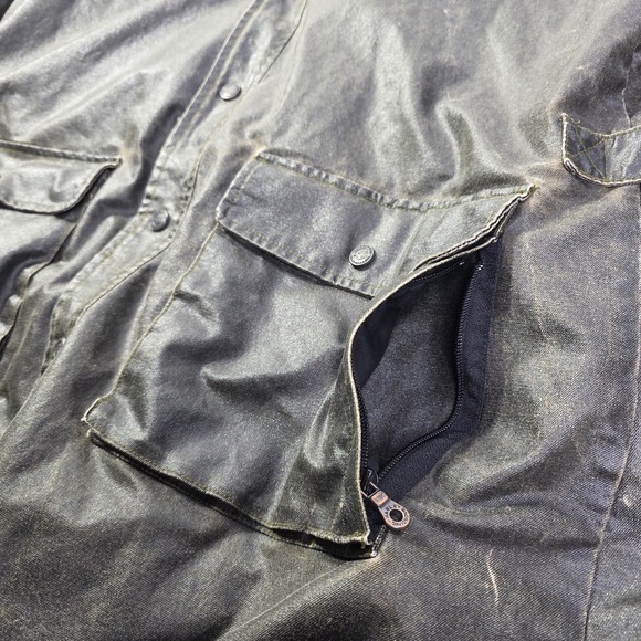 Harley‎ Davidson Waxed Duster Trench Coat Brown Distressed Long 2003 Size XL - Picture 8 of 13